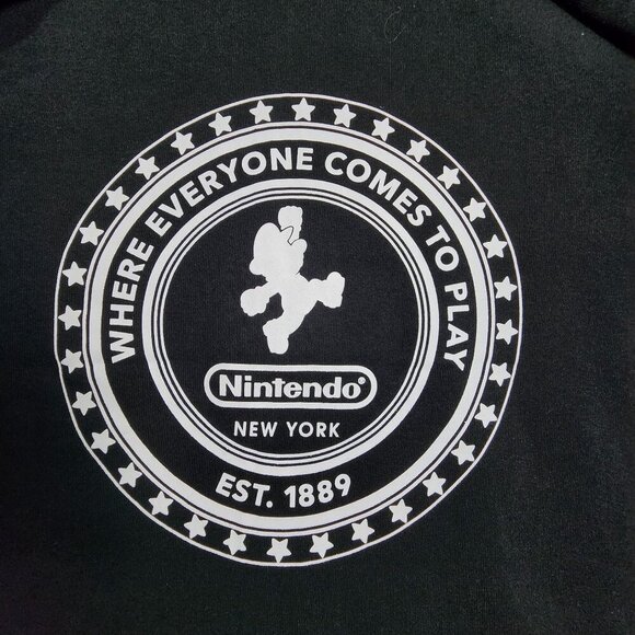 Nintendo New York 1889 Mario Coin OFFICIAL Hooded Sweatshirt Black, Medium - Picture 3 of 10